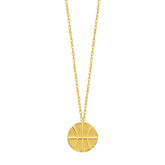 14K Yellow Gold Mini Basketball Pendant Necklace, 16" To 18" Adjustable fine designer jewelry for men and women